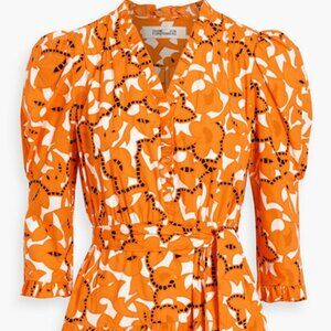 Leylani ruffled printed cotton-poplin midi dress